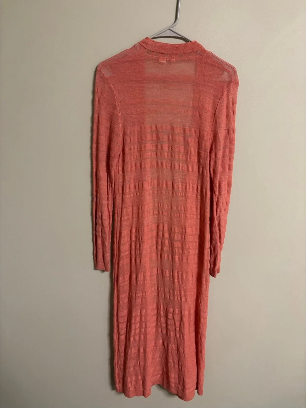 MOTH Anthropologie Early Sun Coral Duster Summer Cardigan Size Small Linen Blend